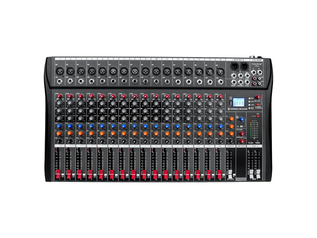 Depensheng DX16 DJ Sound Controller Interface w/USB Drive for Computer Recording 16-Channel Studio Audio Mixer - XLR Microphone Jack, 48V Power,...
