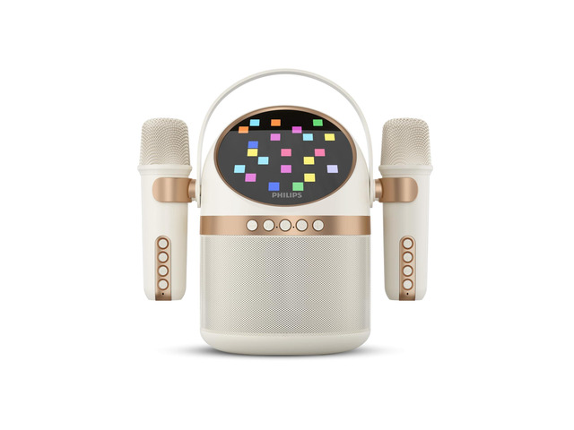 S2508 Portable Karaoke Machine,Party Bluetooth Speaker with 2 Karaoke Microphones,7 H Battery,Multi-Colored Light Modes with Display Screen,6 Vocal...