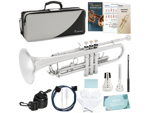 Bb Standard Trumpet, Premium Brass Trumpets for Student Beginner, Trumpet Instrument Set with Upgraded Case, 7C Mouthpiece, Mute, Beginner's Guide...