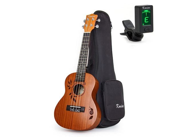 Concert Ukulele Uke Acoustic Hawaiian Guitar 23 Inch 18 Frets Mahagany With Ukelele Bag and Tuner