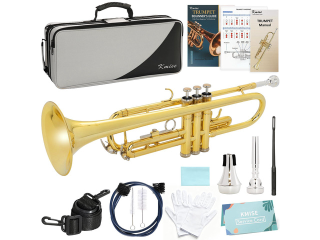 Bb Standard Trumpet, Premium Brass Trumpets for Student Beginner, Trumpet Instrument Set with Upgraded Case, 7C Mouthpiece, Mute, Beginner's Guide...
