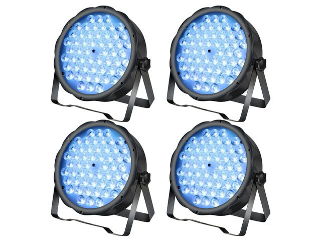 LED Par Lights 54 x 1.5W, RGB Stage Lights DMX DJ Lighting Sound Activated with Stand, Strobe Light & Wash Par Lighting DMX for Parties, Church,...