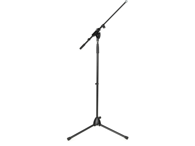 König & Meyer 21075.500.55 Tripod Microphone Stand - Adjustable Telescoping 1-Piece Boom Arm - Professional Grade - Heavy Duty with Folding Leg...