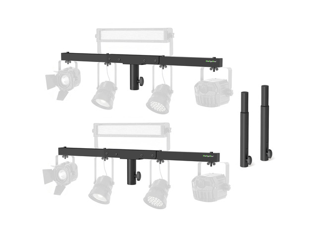 DJ Light Stand T-Bar Cross Bar with Extended Pole Mount, Set of 2 for Par Light Stage Stand Tripod, Lift by 10.6' Speaker Adapters