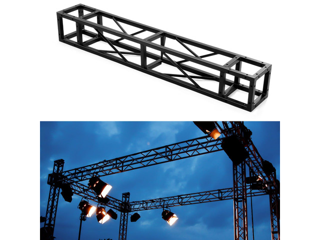Square 8' x 8' Box Truss Black Trussing Aluminum Lighting Stage Truss with Hardware, 500 Pounds Load Capacity(1.5m Long)