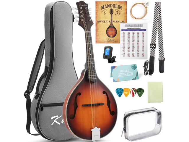 Mandolin Musical Instrument A Style, Acoustic Mandolins Instrument Kit Italian 8 String for Professional Beginners Adults Teens Youth Kids