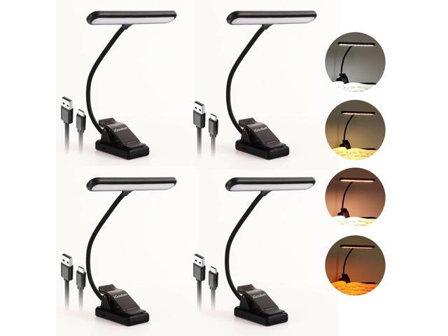 4 Pack 28 LED Music Stand Lights, Eye Caring Clip-on Piano Light, Blue Light Blocking, USB-C Rechargeable, 4 Color x 3 Brightness, Ideal for...