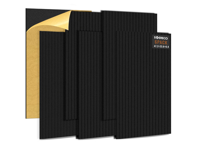 6 Pack Large Acoustic Panels, 47.2Ã—23.6Ã—0.4 inches, Soundproof Panels for Wall, Suitable for Media Room, Office Studio & Home(Black)