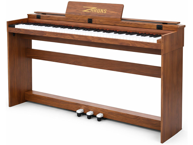 Digital Piano 88 Key Full-Size Weighted Keyboard, Wooden Classic Upright Electric Piano with Headphone Jack, Piano Stand, 3 Pedal, Suitable for...