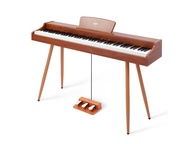 Digital Piano 88-Key Hammer-action Weighted Keyboard Full Size Wooden Electric Piano with Triple Pedal, Home Compact Design, MIDI/Headphone...