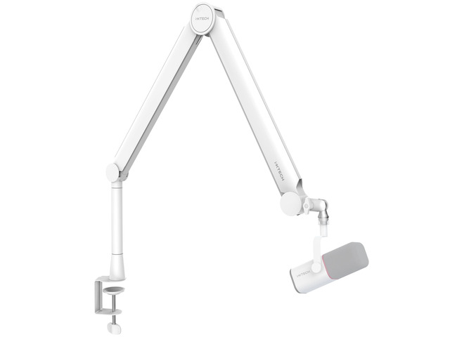 Mic Arm White Premium Boom Arm 360° Rotatable Microphone Arm Stand with Desk Mount Fully Adjustable Sturdy and Universal VALIANT WHITE Model
