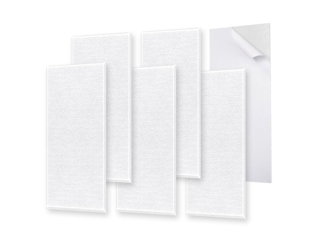 6 Pack Self-Adhesive Acoustic Panels,15.75' X 31.5' X 0.47' Soundproof Wall Panels, High Density Beveled Edge Acoustic Wall Panels, Sound Proof...