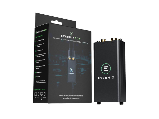 Box 5 DJ Audio Interface - Record and Livestream DJ Sets in High Quality, iOS and Android Compatible, Black