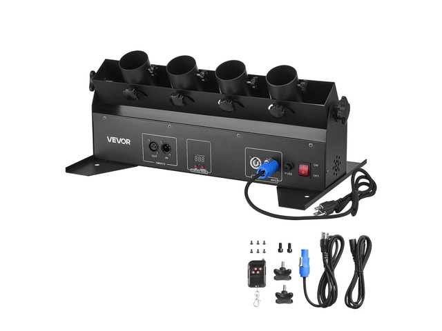 Electric Confetti Cannon Machine, High Output 4-Shot Confetti Launcher, DMX512, Manual & Remote Control, Portable Confe-tti Shooter for Wedding...