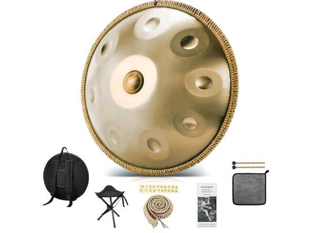 22 Inches Handpan Drum, 440Hz 9 Notes D Minor Kurd Hand Pan Drum, Professional Concert Sound Handpan Drums for Adults Complete Kit Includes Bag...