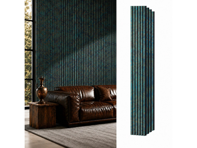 Wood Slat Wall Panels for Interior Wall Decor, Acoustic MDF Wall Panels with PET Backing, Easy Install Wall Paneling for Living Room Bedroom...