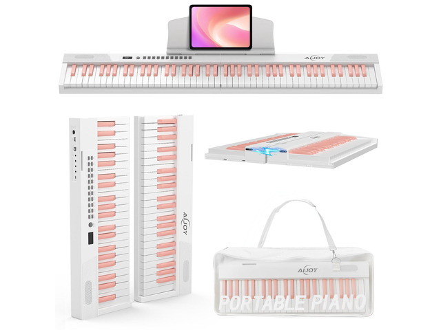 88-Key Split Portable Piano Keyboard with Velocity-Sensitive Keys Magnetic Detachable Design, 900 Tones & 700 Rhythms & 110 Demos, USB-MIDI, Carry...