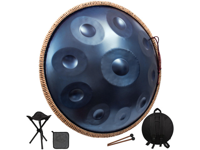 Handpan Drum 22 Inch for Adults 10 Notes - Hand Pan Drum(Blue) Hand Drum D Minor Kurd 440Hz Professional Hand Pan,Handpan Instrument,Premium...