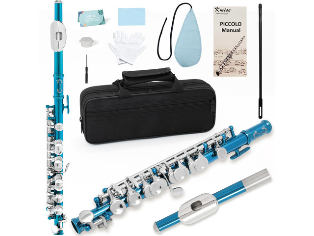 Closed Hole C Piccolo, Professional Nickel Silver Body with Bronze Finish, Includes Gig Bag, Manual and Cleaning Kit, for Beginners and School...