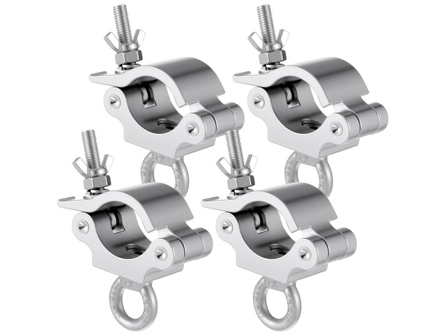 4 Pcs Heavy Duty 2 Inch Truss Clamp with Eye Bolt for 48-51mm Truss Tube/Pipe, Aluminum Stage Light Clamps for LED Video Wall and Lighting Mounting