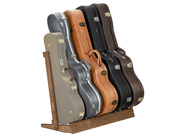 Wood Guitar Case Rack, Holds 5 Cases, 18mm Thick Plank Fits hard shell & gig cases, Heavy-duty upright support, Prevents tipping & sliding, Quick...