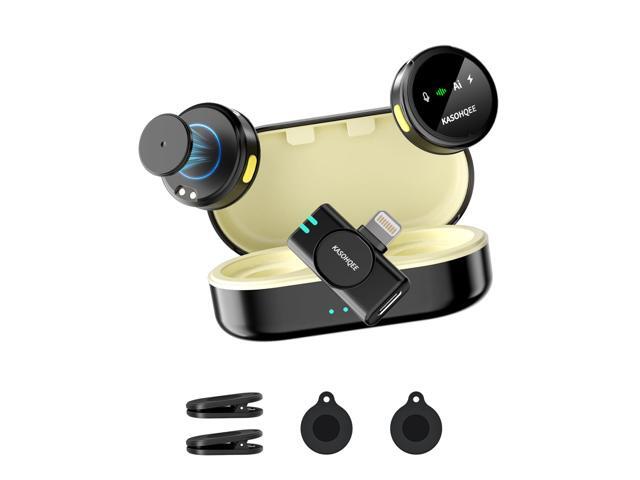 Wireless Lavalier Microphone for iPhone 17/16/15/14, iPad & Android, Magnetic Clip-on Mini Mic with Charging Case,30H Playtime Plug-Play Lapel...