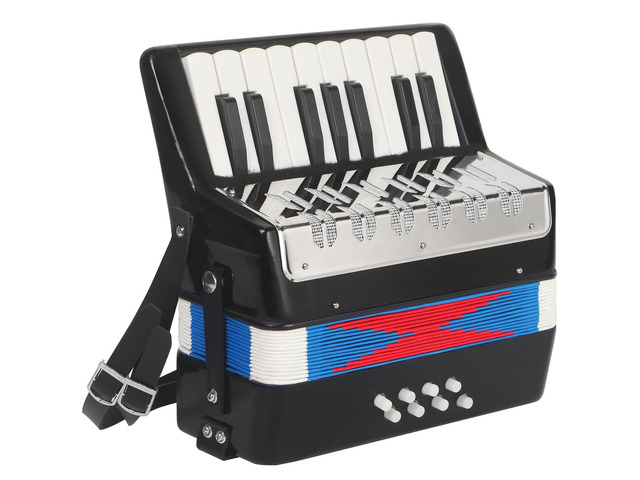 17 Key Piano Accordion, Lightweight & Compact Acordeon, Celluloid Accordions Brighter and Pure Tone than Plastic, Durable Metal Cover with Straps,...