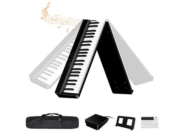 Portable Piano Keyboard 88 Keys: Semi-Weighted Folding Digital Piano Bluetooth, 128 Tones & Silent Mode Electric Folding Piano Kit for Adult