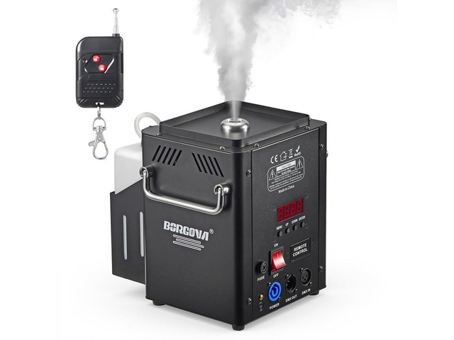 Vertical 1500W DMX Fog Machine with Wireless Remote Timer 1.2L Tank, 2-3 Min Warm-Up, 30ft Fog Reach, 160ft Remote, Perfect for Stage DJ...