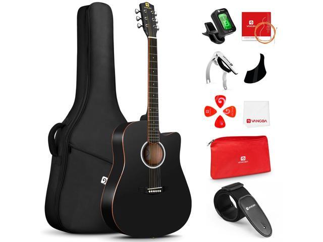 41' Acoustic Guitar Bundle for Adults Beginners Teens Dreadnought Full Size Cutaway Guitarra Acústica Kit with Wooden Bindings, Gig Bag, Tuner,...