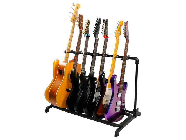 Multi Guitar Rack Stand Foldable Universal Display Rack Portable Guitar Holder for Band Stage Bass Acoustic Guitar -7 Holder GGS-11