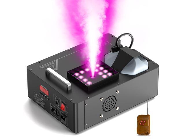 1500W Fog Machine with Lights 24 RGB LED Stage Smoke Machine Vertical Halloween Smoke Machine DMX/Wireless/Manual Control 2.5 Liters with 20000 CFM...