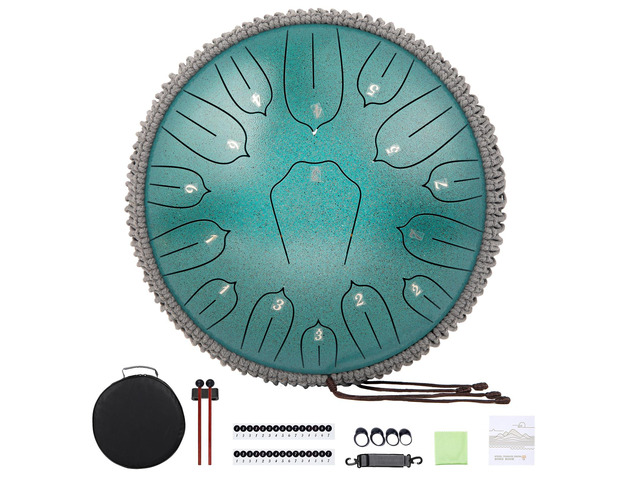 Steel Tongue Drum 12 Inch 15 Notes: Handpan Drums Set with Music Book Mallets Carry Bag - Hand Pan Instrument for Adults Musical Education...