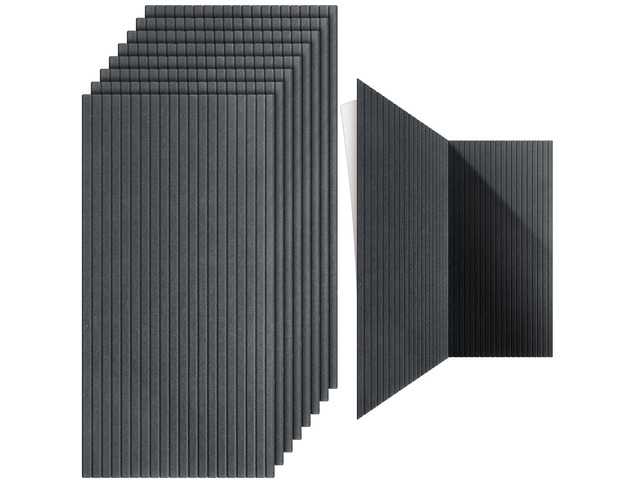 10 Pack 47x24 Inch Acoustic Wall Panels, Large Self Adhesive Sound Absorbing Panels for Home, Bedroom, Gaming Room, Studio Office, High Density...