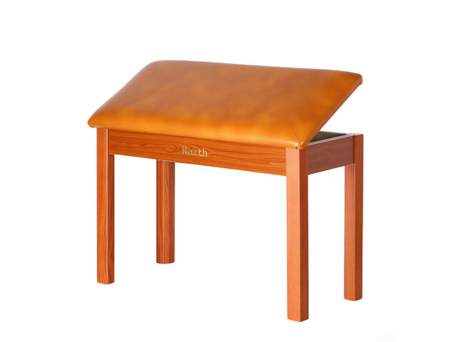 S100 Solid Wood Duet Piano Bench with Storage, Piano Stool with Padded Cushion, Keyboard Bench with Bookcase, Piano Chair and Piano Seat....