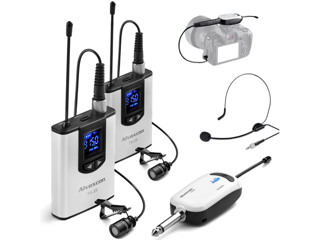 TG220S Dual Wireless Lapel Mic for iPhone, DSLR Camera, PA Speaker, YouTube, Podcast, Video Recording, Conference, Vlogging, Church, Interview,...