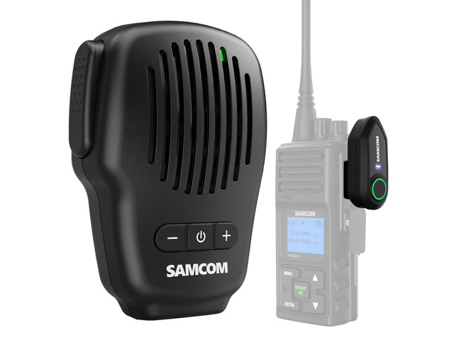 Wireless PTT Microphone Bluetooth Speaker Mic for Walkie Talkie IP67 Waterproof Noise Reduce with 2-Pin K Prong Dongle 3.5m Audio 10 Hours Work...