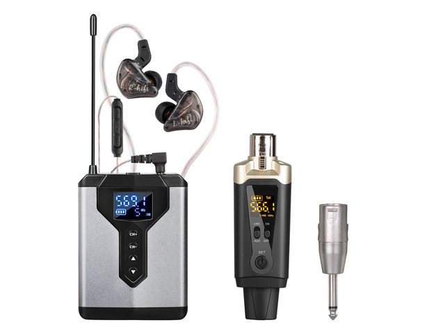 T9-2 Wireless in Ear Monitor System with Transmitter Clip on Receiver Automatic Pairing in-Ear Monitoring for Studio,Guitar,DJ,Live Performance (1...