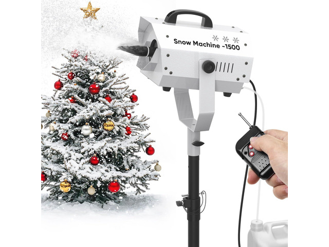 Snow Machine for Party, 1500W Outdoor Snow Maker With LED Remote Control 1500W Snow Output,Adjustable Snow Effect, LED Lighting,Remote...