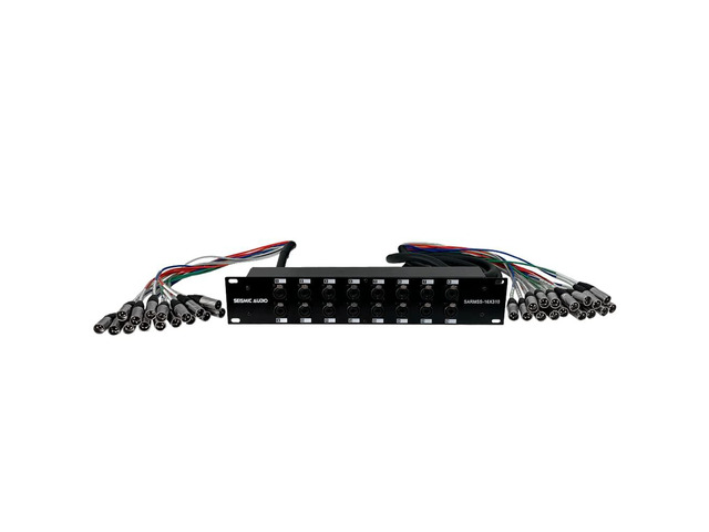 SARMSS-16x310-16 Channel XLR TRS Combo Splitter Snake Cable - 3' and 10' XLR Trunks