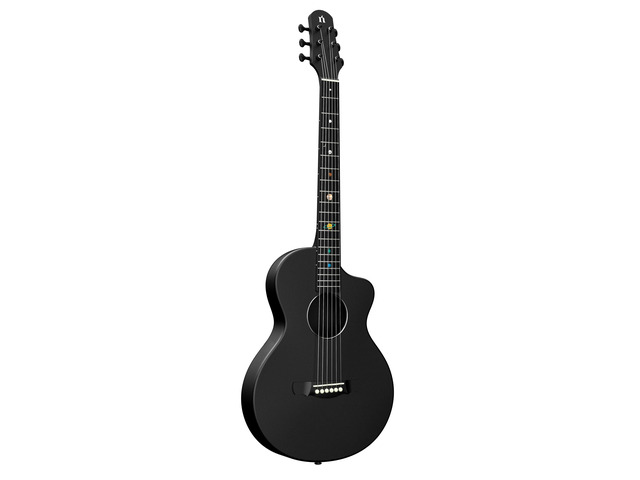 Carbon Fiber Acoustic Guitar, 38-inch Steel-string Guitarra,Durable 6-string Ultra-thin Guitar for Beginners (Black)
