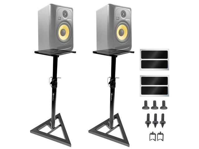 AxcessAbles Studio Monitor Speaker Stands Pair. 80lb Capacity per Stand. Adjustable Height 26' - 42'. Metal Constructed Stands Ideal for Surround...
