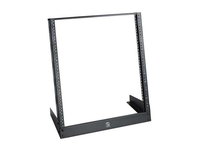 12U Desktop Rack for Audio & Network Devices 19 Inch 2 Post Open Frame Shelf with Reinforced Beam, Free Standing Racks for IT Server Sound AV Music...