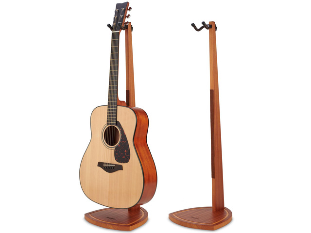 Double Guitar Stand, 2 Pack Wooden Guitar Stand Floor with Hanging Yoke Fit Electric/Banjo/Mandolin, Handcrafted, for Home Studio Display, Soft...