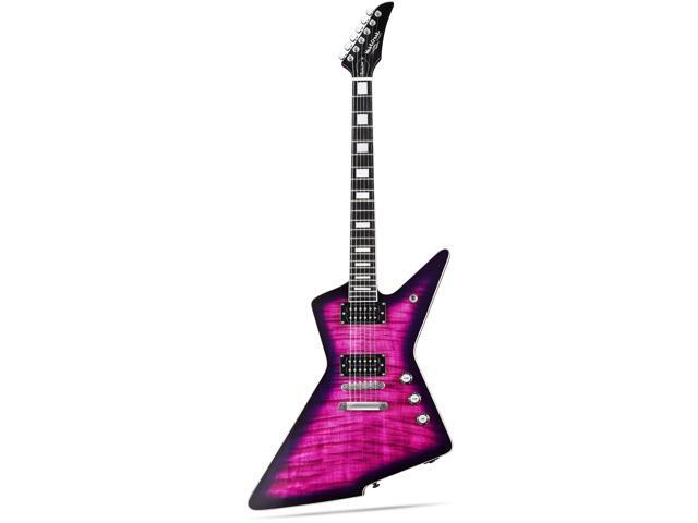 WestCreek Revenge Solid Body Electric Guitar, Heavy Metal Guitar, Right Handed, Alnico Humbucker Pickups, Rounded End Jumbo Frets, Bone nut,...