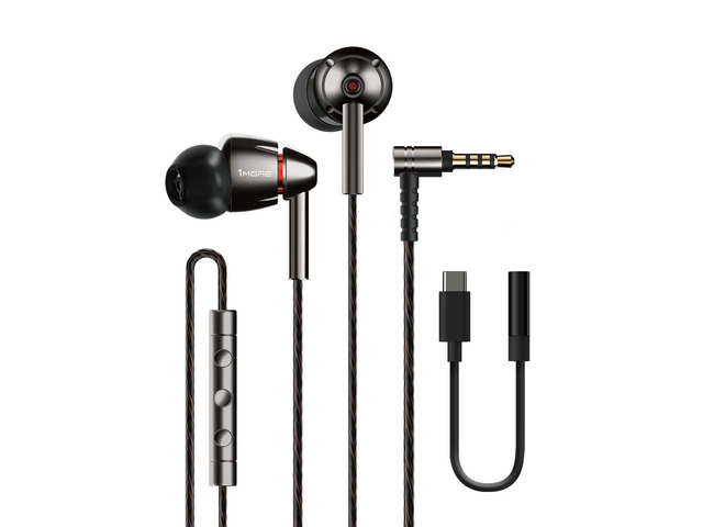 Quad Driver Wired in-Ear Headphones, Professional Hi-Res Earphones Hi-Res Audio, High Fidelity Sound, 3.5mm to Type-C Adapter, Clear MEMS Mic,...