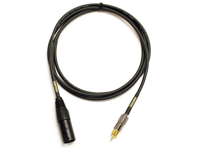 GOLD XLRM-RCA-12 Unbalanced Audio Adapter Cable, RCA Male Plug to XLR-Male, Gold Contacts, Straight Connectors, 12 Foot