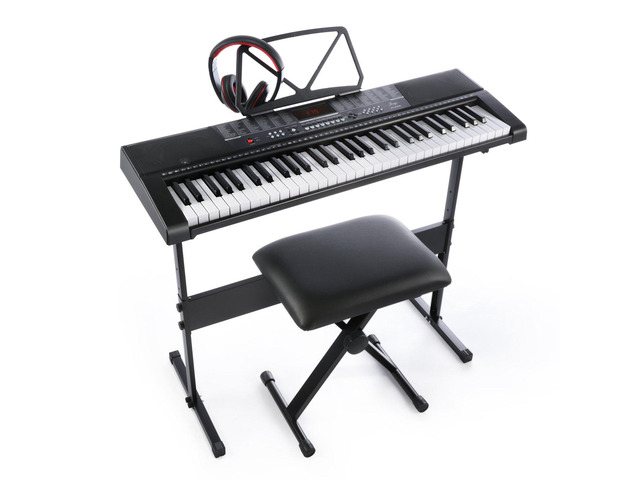 61key Standard Keys Keyboard with USB Music Player,Including Headphone,Stand,Stool & Power Supply-The electronic keyboards
