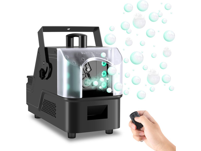 Fog Bubble Machine with 6 PCS RGB Lights & Remote,900W 3 in 1 Smoke Bubble Maker Unleash High-Output Long-Range Bubble & Fog Blower for Halloween...
