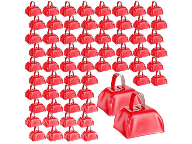 72 Pcs Metal Cowbells with Handle Cowbells Noise Makers Small Call Bells Bulk for Decorations Football Games Sport Event Cheering Ornament Wedding...